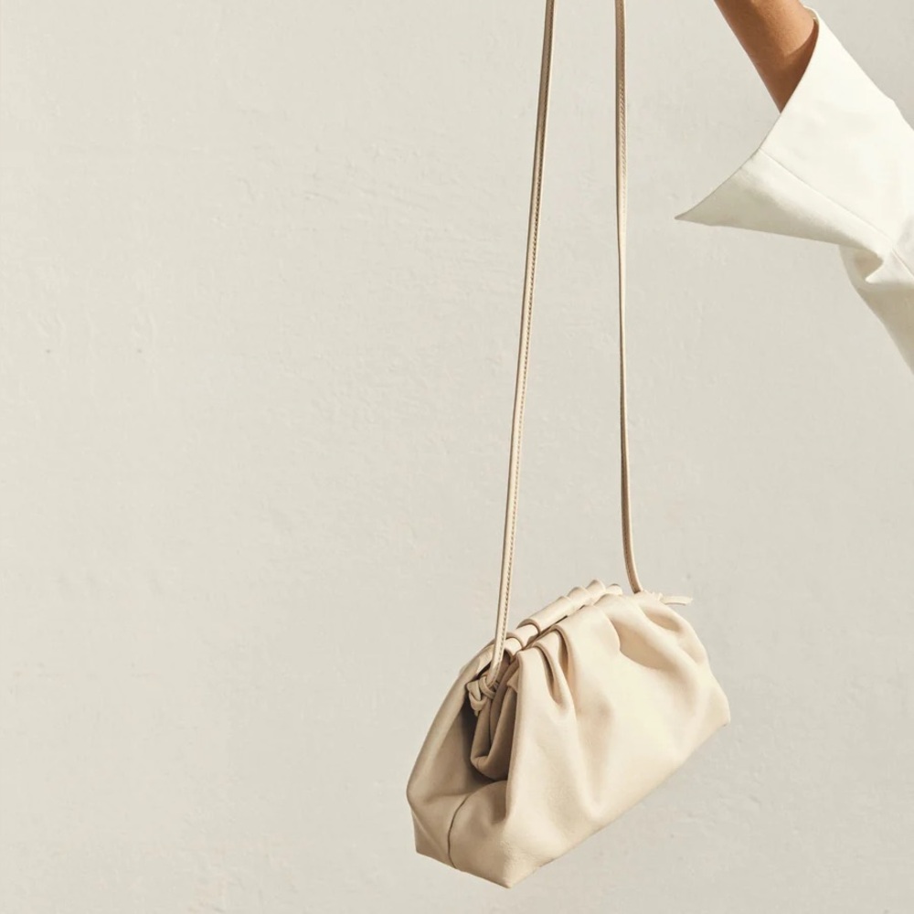 ALOHAS The D Leather Clutch in Cream